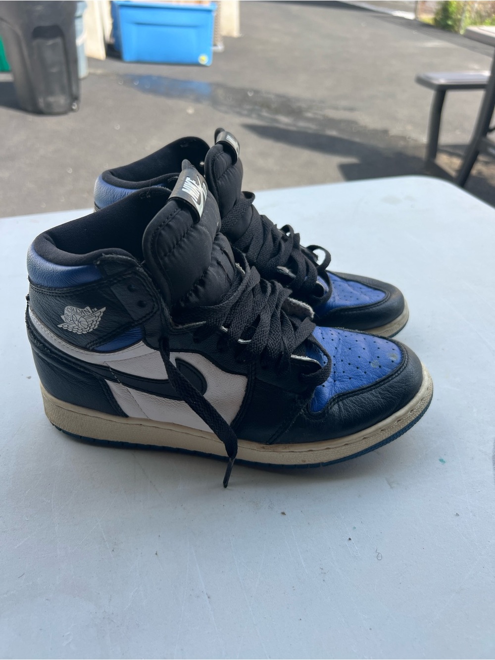 Democracy Kids High-Top Sneakers in Black, White & Blue
